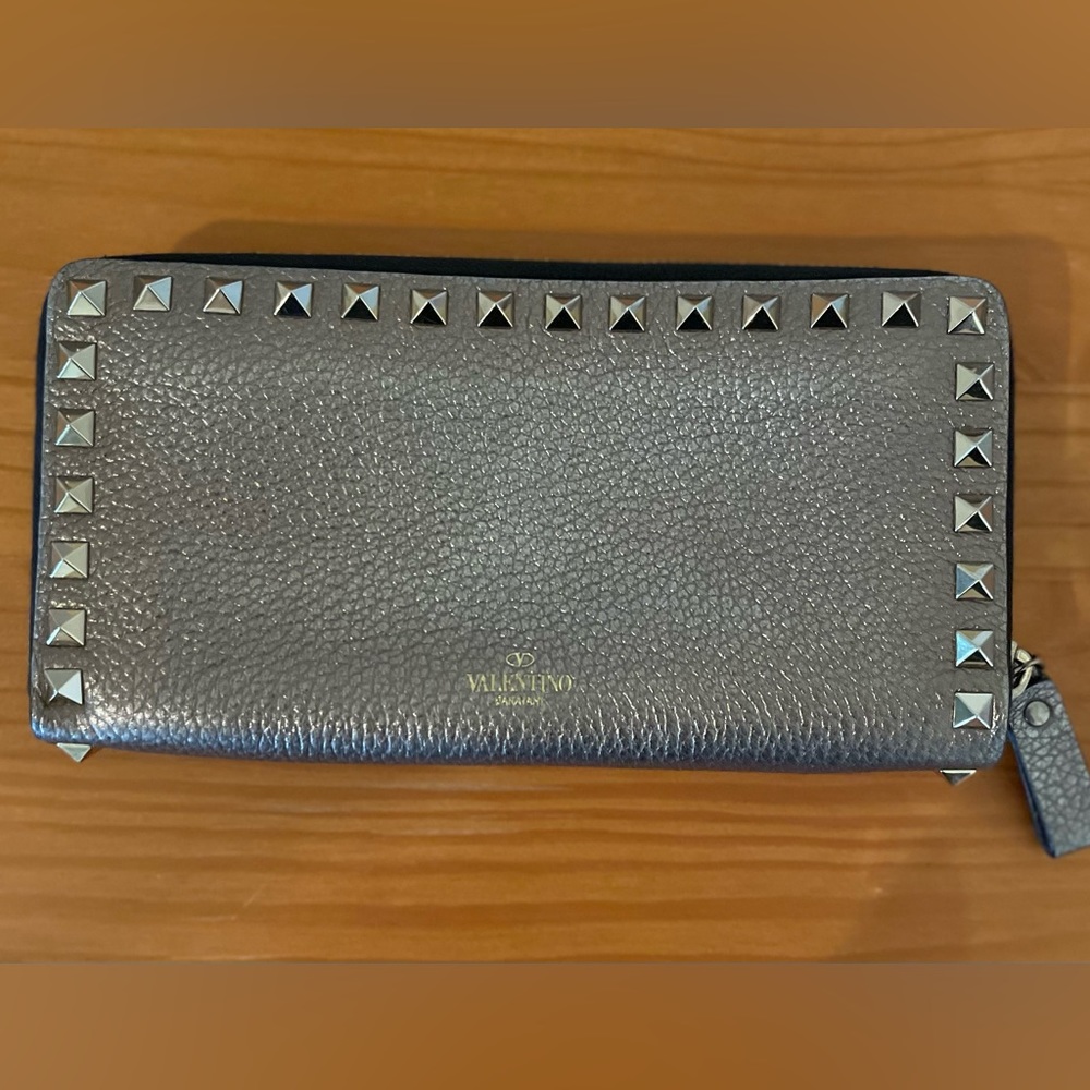Valentino Rockstud Ziparound Wallet